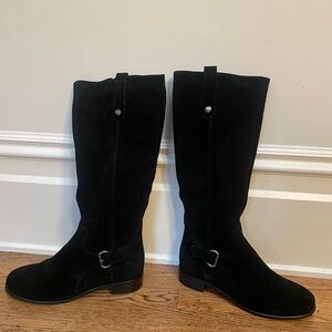 NWT La Canadienne Black Suede Knee-High Boots